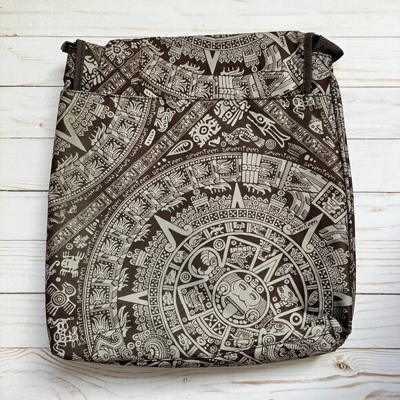 Messenger Crossbody Bag Mayan Aztec Inspired Print - Picture 2 of 13